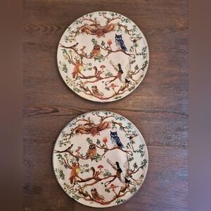 Anthropologie Inslee Fariss Birds Dessert Side Plates Set Of Two